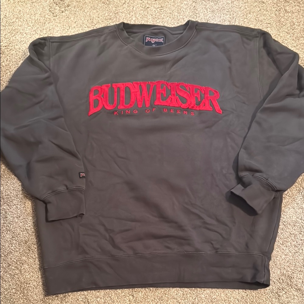 Budweiser Unisex Jansport Grey Crewneck Sweatshirt